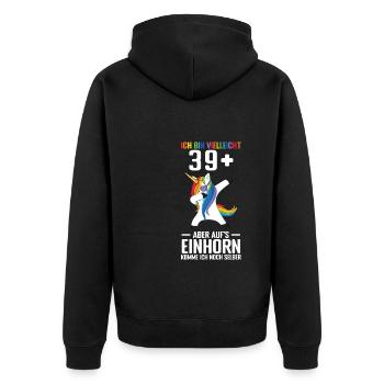 Geburtstag Geburtstagfeier vierzig Jahre Alt Gesch - Unisex Premium Bio Zip Hoodie - Schwarz - Hinten - Nico (187cm)