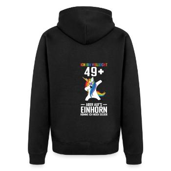 Geburtstag Geburtstagfeier fünfzig Jahre alt Gesch - Unisex Premium Bio Zip Hoodie - Schwarz - Hinten - Nico (187cm)