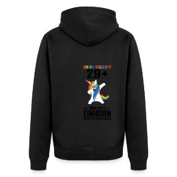 Geburtstag Geburtstagfeier dreizig Jahre alt Gesch - Unisex Premium Bio Zip Hoodie - Schwarz - Hinten - Nico (187cm)