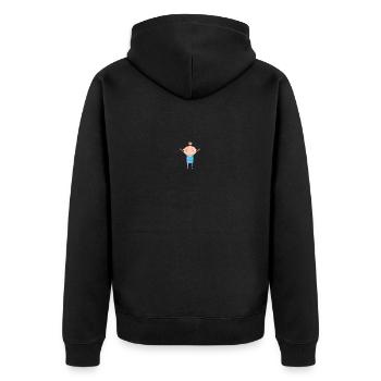 Vogel - Unisex Premium Bio Zip Hoodie - Schwarz - Hinten - Nico (187cm)