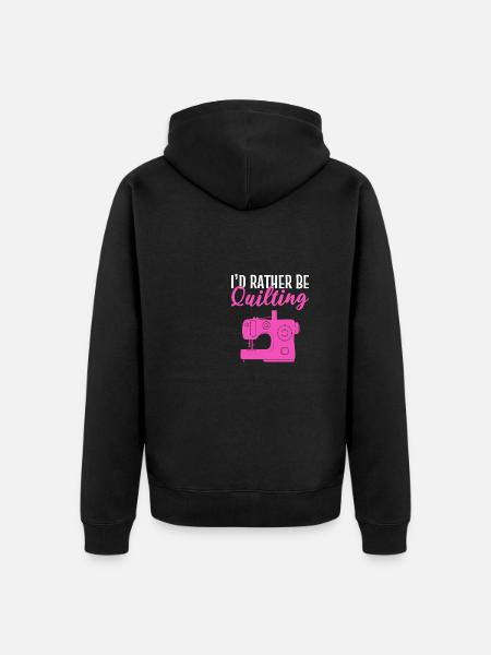 Rather quilted couturier poison - Unisex Premium Organic Zip Hoodie - black