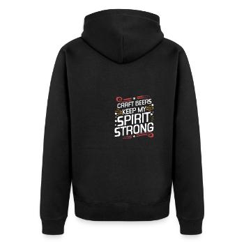 Craft Beers Keep My Spirit Strong Design for Beer - Unisex Premium Organic Zip Hoodie - black - Back - Nico (187cm)