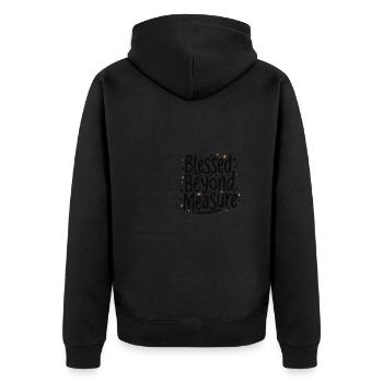 Béni au-delà de toute mesure - Design de femmes chrétiennes - Veste à capuche bio Premium Unisexe - noir - Dos - Nico (187cm)