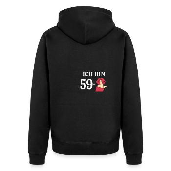 60 Jahre Geburtstagsspruch Runder Geburtstag 60. - Unisex Premium Bio Zip Hoodie - Schwarz - Hinten - Nico (187cm)