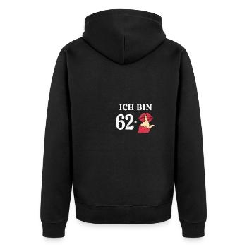 63 Jahre Geburtstagsspruch Runder Geburtstag 63. - Unisex Premium Bio Zip Hoodie - Schwarz - Hinten - Nico (187cm)