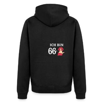 67 Jahre Geburtstagsspruch Runder Geburtstag 67. - Unisex Premium Bio Zip Hoodie - Schwarz - Hinten - Nico (187cm)