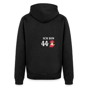 45 Jahre Geburtstagsspruch Damen Geburtstag 45. - Unisex Premium Bio Zip Hoodie - Schwarz - Hinten - Nico (187cm)