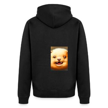 Kartoffel-Hund-Gesicht - Unisex Premium Bio Zip Hoodie - Schwarz - Hinten - Nico (187cm)