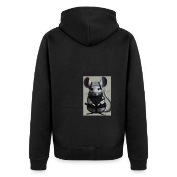 Chinchilla im Ninja-Kostüm - Unisex Premium Bio Zip Hoodie - Schwarz - Hinten - Nico (187cm)