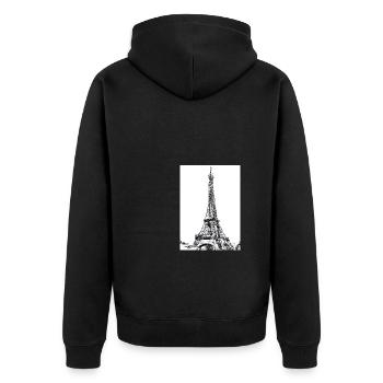 Eiffelturm-Gemälde - Unisex Premium Bio Zip Hoodie - Schwarz - Hinten - Nico (187cm)