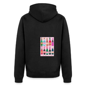 Flaschen-Muster-Malerei - Unisex Premium Bio Zip Hoodie - Schwarz - Hinten - Nico (187cm)
