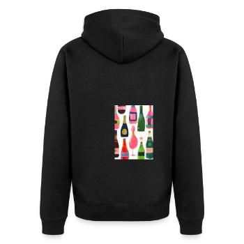 Flaschen-Muster-Malerei - Unisex Premium Bio Zip Hoodie - Schwarz - Hinten - Nico (187cm)