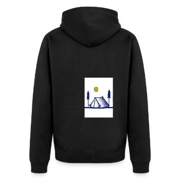 Camping-Zelt - Unisex Premium Bio Zip Hoodie - Schwarz - Hinten - Nico (187cm)