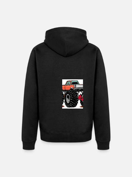 Monstertruck-Malerei - Unisex Premium Bio Zip Hoodie - Schwarz