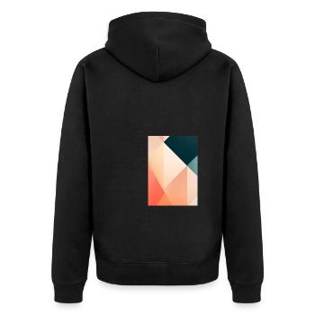 Waldmalerei - Unisex Premium Bio Zip Hoodie - Schwarz - Hinten - Nico (187cm)