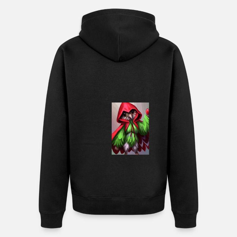 Erdbeervogel - Unisex Premium Bio Zip Hoodie - Schwarz