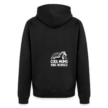 Coole Mütter reiten auf Pferden - Unisex Premium Bio Zip Hoodie - Schwarz - Hinten - Nico (187cm)