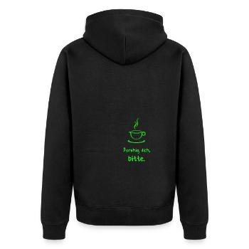 Coffee Lover Coffee Addicted - Unisex Premium Organic Zip Hoodie - black - Back - Nico (187cm)