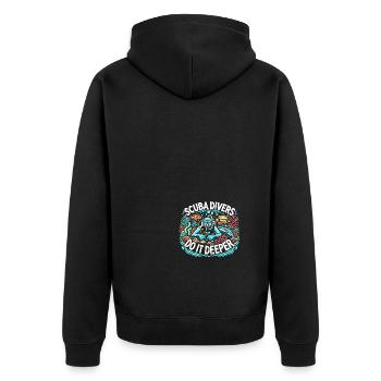 Taucher machen es tiefer - Unisex Premium Bio Zip Hoodie - Schwarz - Hinten - Nico (187cm)
