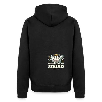 Zahnfeen-Truppe - Unisex Premium Bio Zip Hoodie - Schwarz - Hinten - Nico (187cm)