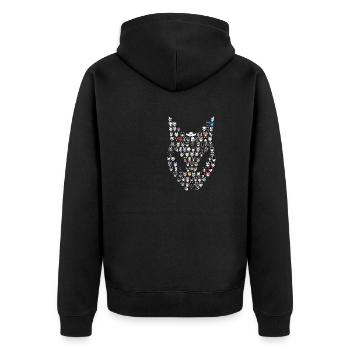 100 Ekuroeils - Unisex Premium Organic Zip Hoodie - black - Back - Nico (187cm)