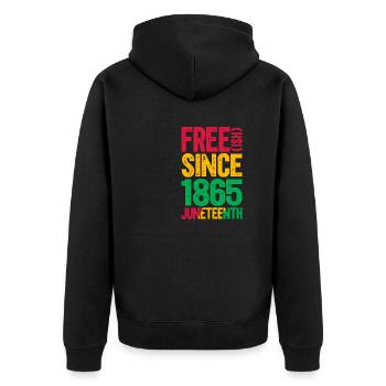 Juneteenth - Veste à capuche bio Premium Unisexe - noir - Dos - Nico (187cm)