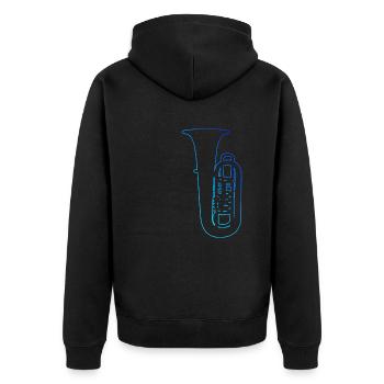 Tuba Hommes Femmes Instrument à Vent Tuba Tuba Tuba Tuba - Veste à capuche bio Premium Unisexe - noir - Dos - Nico (187cm)