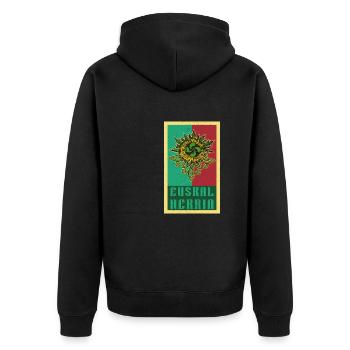 Basken Spanisch Euskal Herria Region National - Unisex Premium Bio Zip Hoodie - Schwarz - Hinten - Nico (187cm)