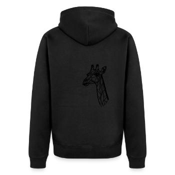 Schlanke Giraffe Geometrischer Linien Style - Unisex Premium Bio Zip Hoodie - Schwarz - Hinten - Nico (187cm)
