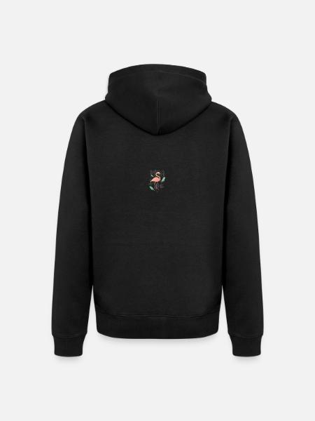 Flamingo - Unisex Premium Bio Zip Hoodie - Schwarz