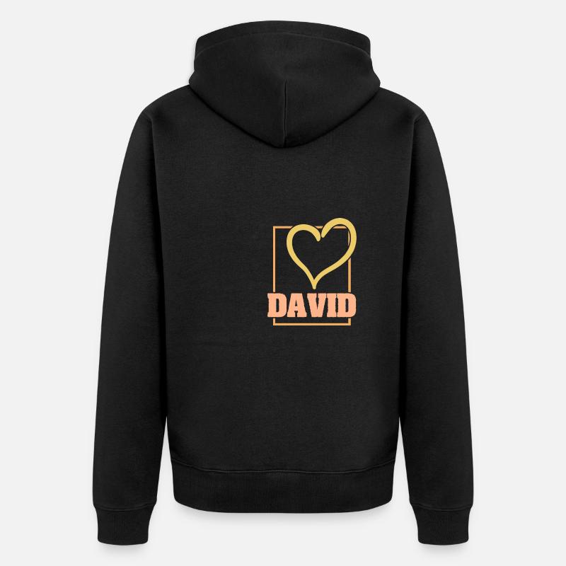 Herz David - Unisex Premium Bio Zip Hoodie - Schwarz