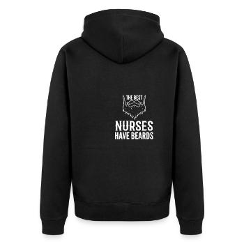 Les infirmières ont des barbes certifiées par l’État K - Veste à capuche bio Premium Unisexe - noir - Dos - Nico (187cm)