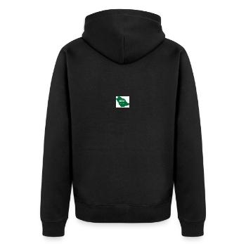 Saudi Arabien - Unisex Premium Bio Zip Hoodie - Schwarz - Hinten - Nico (187cm)