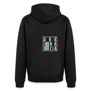 Abkhazia - Unisex Premium Organic Zip Hoodie - black - Back - Nico (187cm)