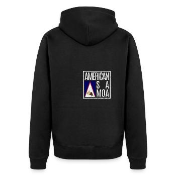 American Samoa - Unisex Premium Organic Zip Hoodie - black - Back - Nico (187cm)