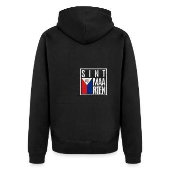 Sint Maarten - Unisex Premium Organic Zip Hoodie - black - Back - Nico (187cm)