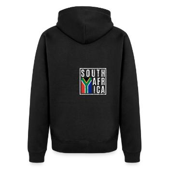 South Africa - Unisex Premium Organic Zip Hoodie - black - Back - Nico (187cm)