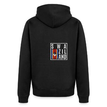 Swasiland - Unisex Premium Bio Zip Hoodie - Schwarz - Hinten - Nico (187cm)