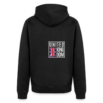 Great Britain - Unisex Premium Organic Zip Hoodie - black - Back - Nico (187cm)