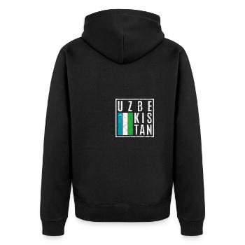 Ouzbékistan - Veste à capuche bio Premium Unisexe - noir - Dos - Nico (187cm)