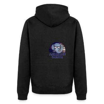American Samoa - Unisex Premium Organic Zip Hoodie - black - Back - Nico (187cm)