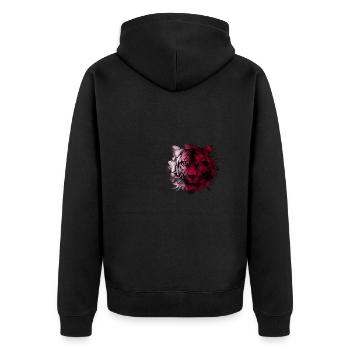 Katar - Unisex Premium Bio Zip Hoodie - Schwarz - Hinten - Nico (187cm)