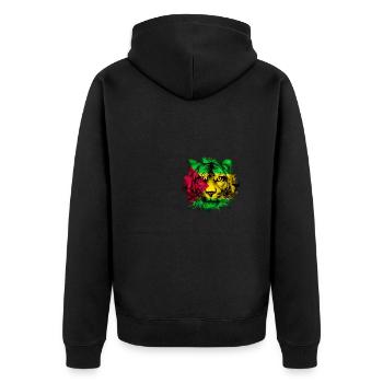 São Tomé und Príncipe - Unisex Premium Bio Zip Hoodie - Schwarz - Hinten - Nico (187cm)