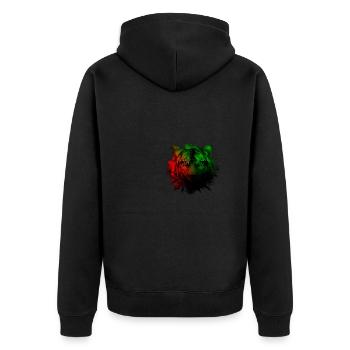 Martinique - Unisex Premium Bio Zip Hoodie - Schwarz - Hinten - Nico (187cm)