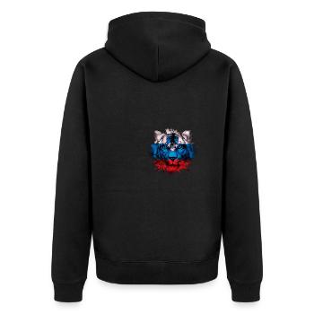 Slowenien - Unisex Premium Bio Zip Hoodie - Schwarz - Hinten - Nico (187cm)