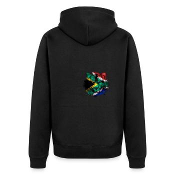 South Africa - Unisex Premium Organic Zip Hoodie - black - Back - Nico (187cm)