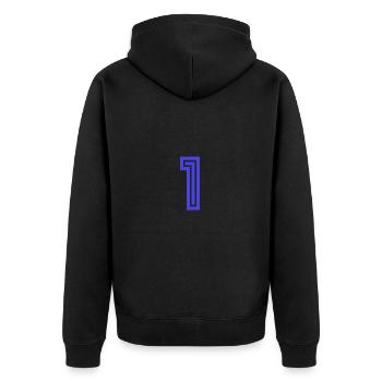 1. 1 YEAR. 1st ANNIVERSARY. 1 YEAR BIRTHDAY - Unisex Premium Organic Zip Hoodie - black - Back - Nico (187cm)