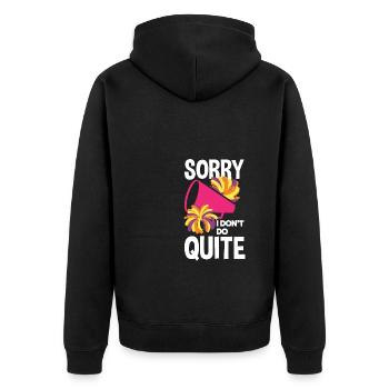 Sorry I Don't Do Quite Cheerleader Sports Cheering - Unisex Premium Bio Zip Hoodie - Schwarz - Hinten - Nico (187cm)