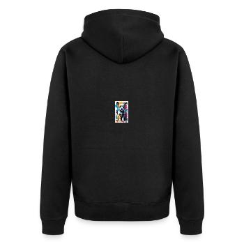 Hundewelpen | Hunde | Welpen | Hundefan - Unisex Premium Bio Zip Hoodie - Schwarz - Hinten - Nico (187cm)