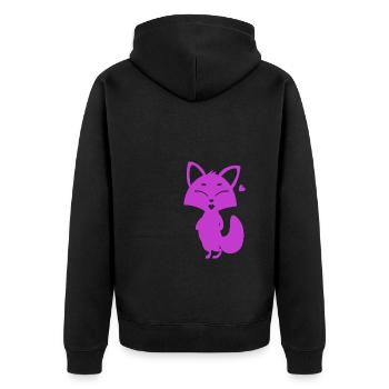 Fuchs - Tier Zoo Tierfreund Naturschutz - Unisex Premium Bio Zip Hoodie - Schwarz - Hinten - Nico (187cm)